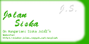 jolan siska business card